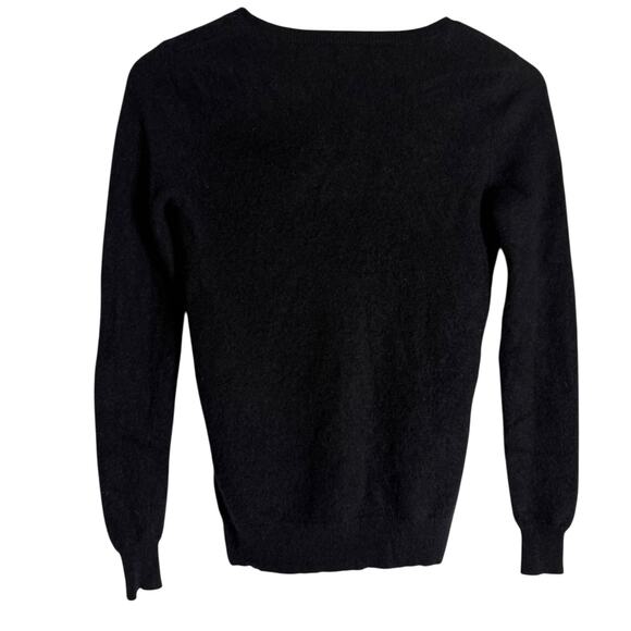 C by Bloomingdale’s Cashmere Black V-Neck Long Sleeve Pullover Sweater Size S - Picture 7 of 8